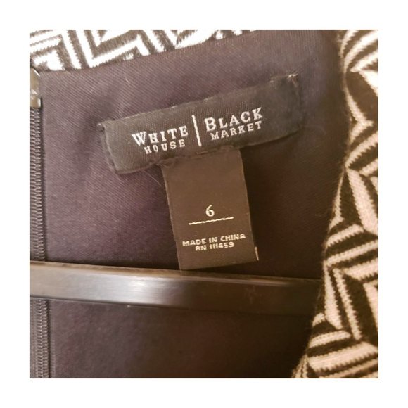 White House Black Market Chevron Sleeveless Fit & Flare Dress – Size 6 - Picture 7 of 10